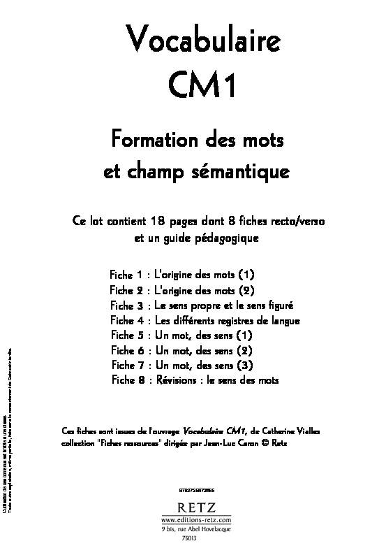 [PDF] Vocabulaire CM1