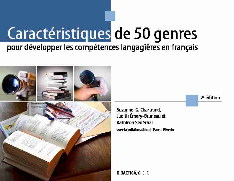 [PDF] Caractéristiques de 50 genres - Portail pour lenseignement du