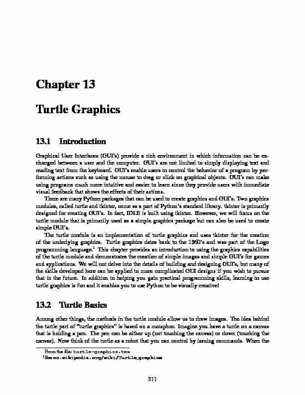 Chapter 13 Turtle Graphics