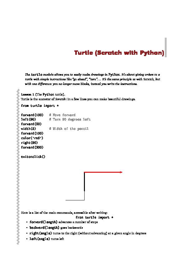 [PDF] TD : le module turtle - Romain Tavenard