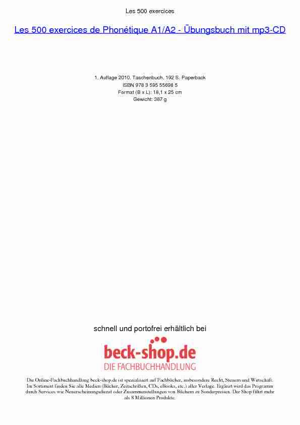 Les 500 exercices de Phonétique A1/A2 - Übungsbuch mit mp3-CD