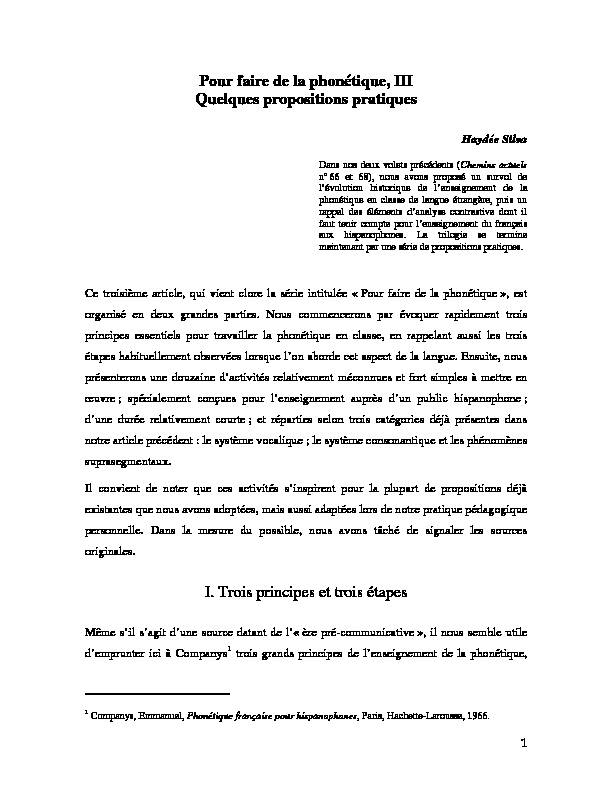 [PDF] Pour faire de la phonétique III Quelques propositions pratiques