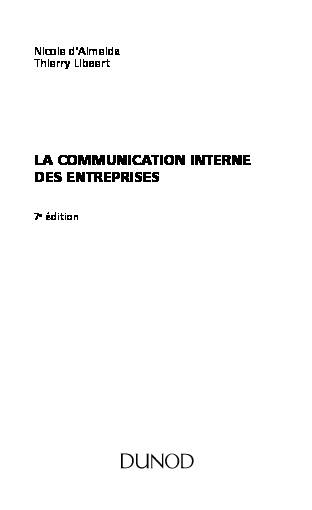 [PDF] LA COMMUNICATION INTERNE DES ENTREPRISES - Dunod