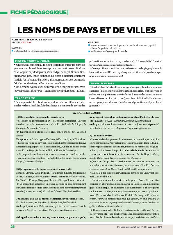 [PDF] LES NOMS DE PAYS ET DE VILLES - FIPF