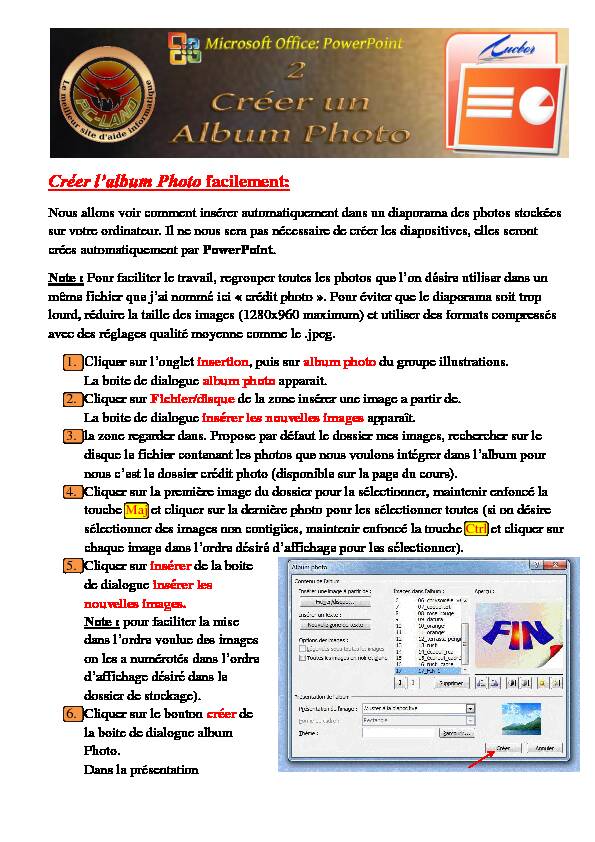 [PDF] Créer lalbum Photo facilement: - Lucbor