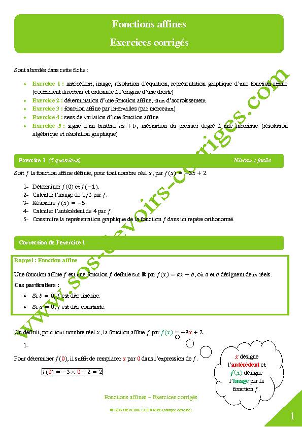 [PDF] Fonction affine - KeepSchool