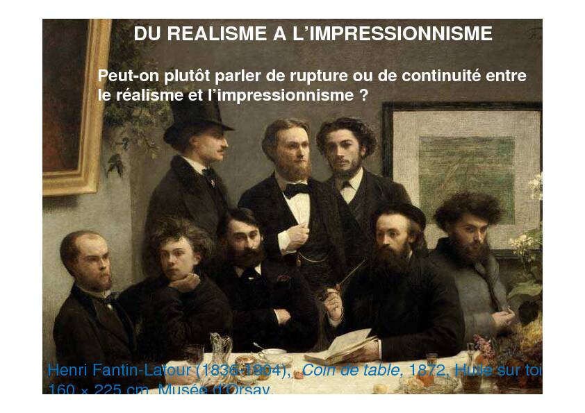 [PDF] DU REALISME A LIMPRESSIONNISME - Lettres Histoire Géographie