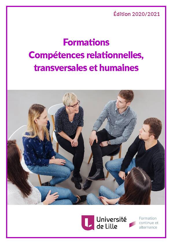 Formations Compétences relationnelles transversales et humaines