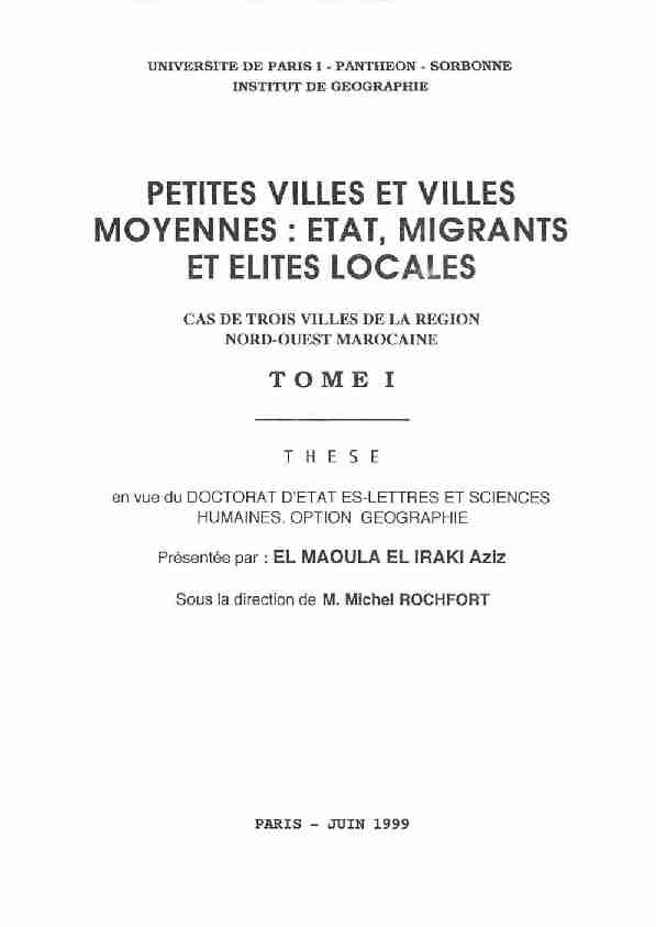 [PDF] PETITES VILLES ET VILLES MOYENNES - TEL archives ouvertes