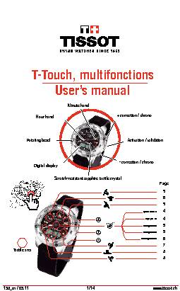 T-Touch, multifonctions User’s manual - Tissot