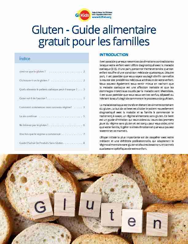 Gluten - Guide alimentaire gratuit pour les familles