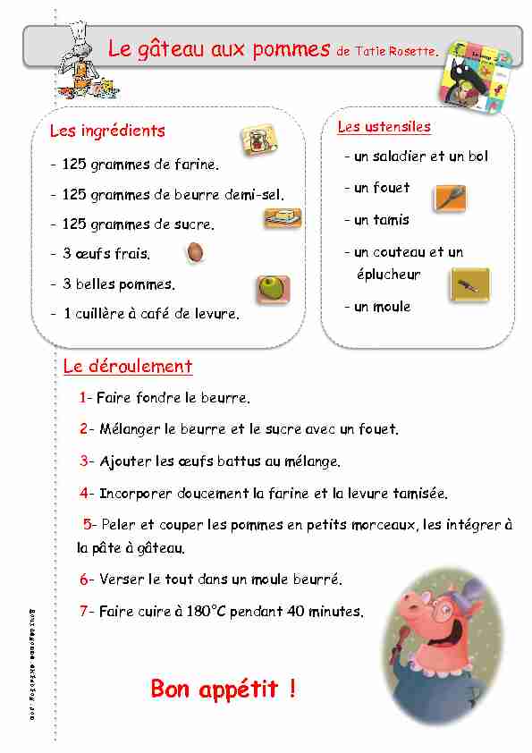 [PDF] gâteau aux pommes de Tatie Rosette