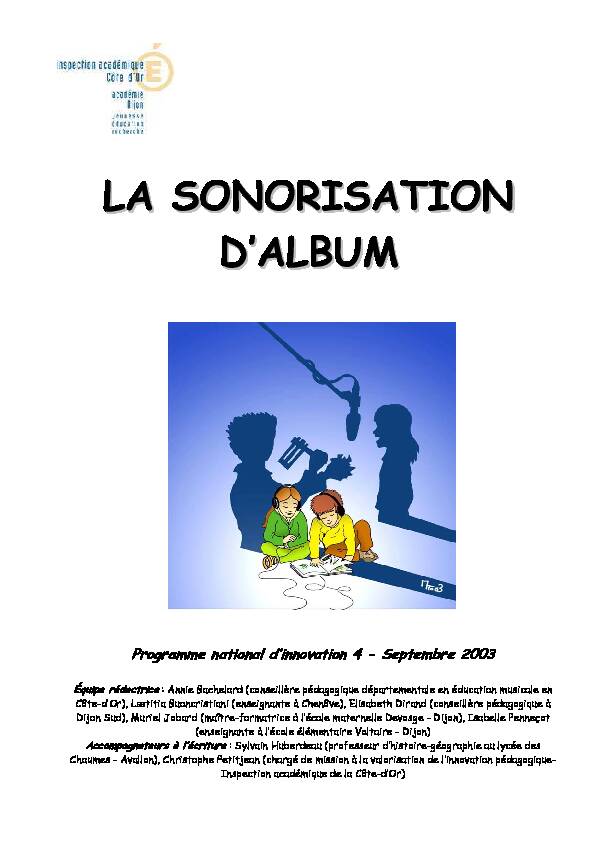 LA SONORISATION DALBUM