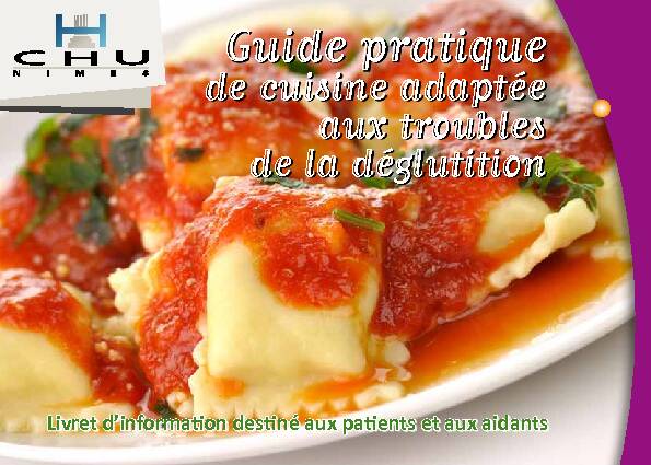 [PDF] Un guide pratique de cuisine adaptée aux troubles  - CHU de Nîmes