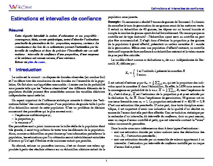 [PDF] Estimations et intervalles de confiance