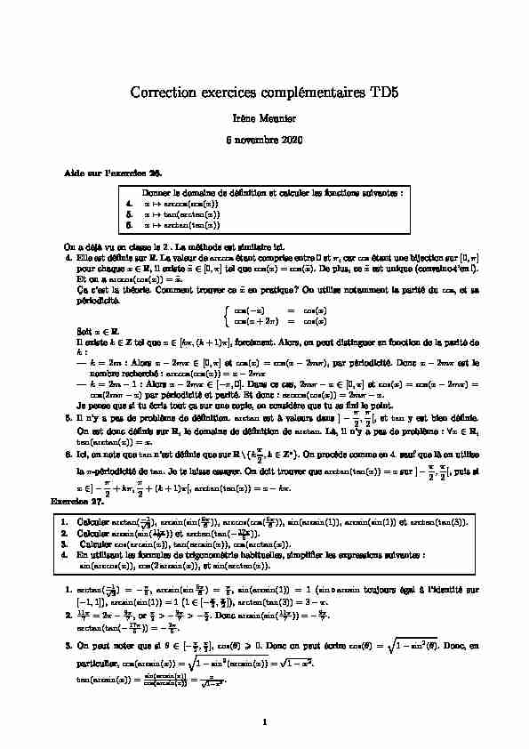 [PDF] Correction exercices complémentaires TD5