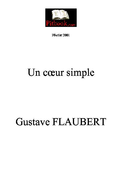 Un cœur simple Gustave FLAUBERT - Pitbookcom