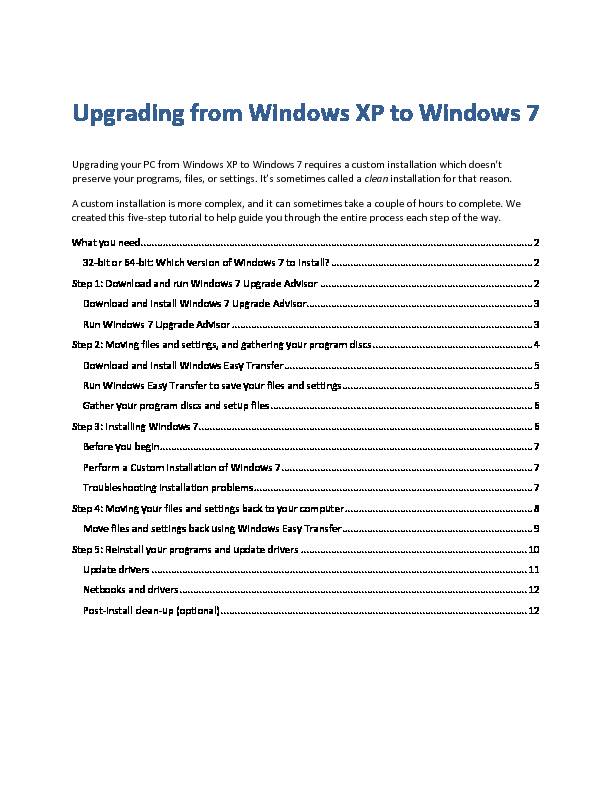 Upgrading from Windows XP to Windows 7 - downloadmicrosoftcom