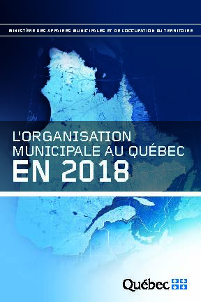 Lorganisation municipale au Québec en 2018