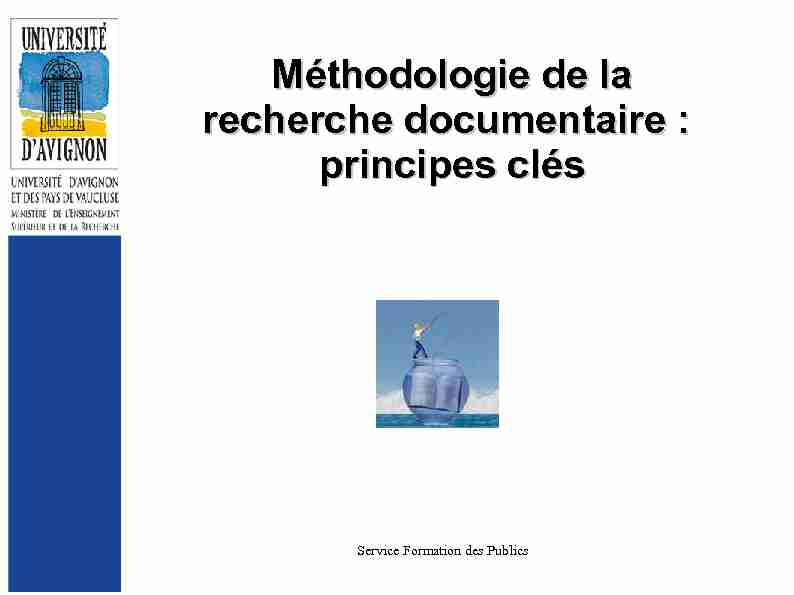 [PDF] Méthodologie de la recherche documentaire - BU Avignon