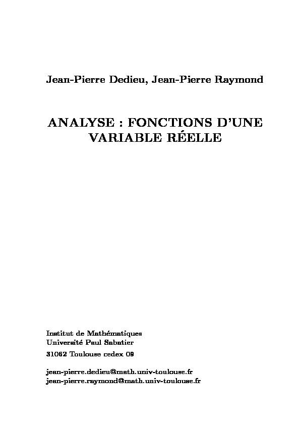 [PDF] ANALYSE : FONCTIONS DUNE VARIABLE R´EELLE