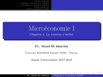 Microéconomie I - FSJES cours