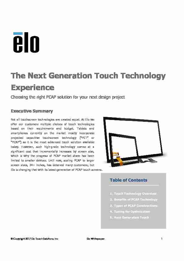The Next Generation Touch Technology Experience