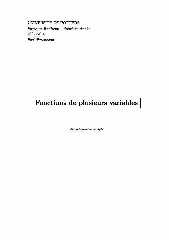 [PDF] Fonctions de plusieurs variables - Université de Poitiers