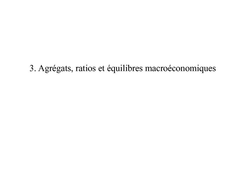 [PDF] 3 Agrégats ratios et équilibres macroéconomiques