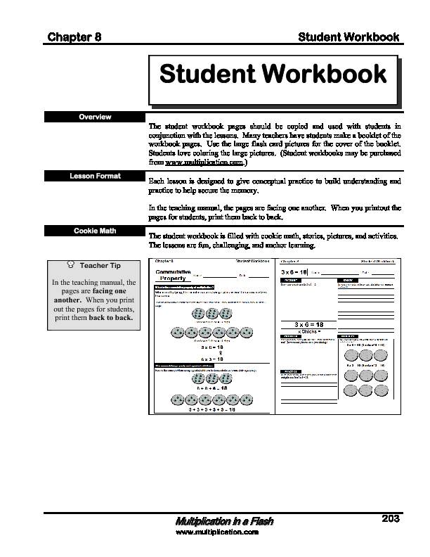 Chapter 8 Student Workbook - multiplication