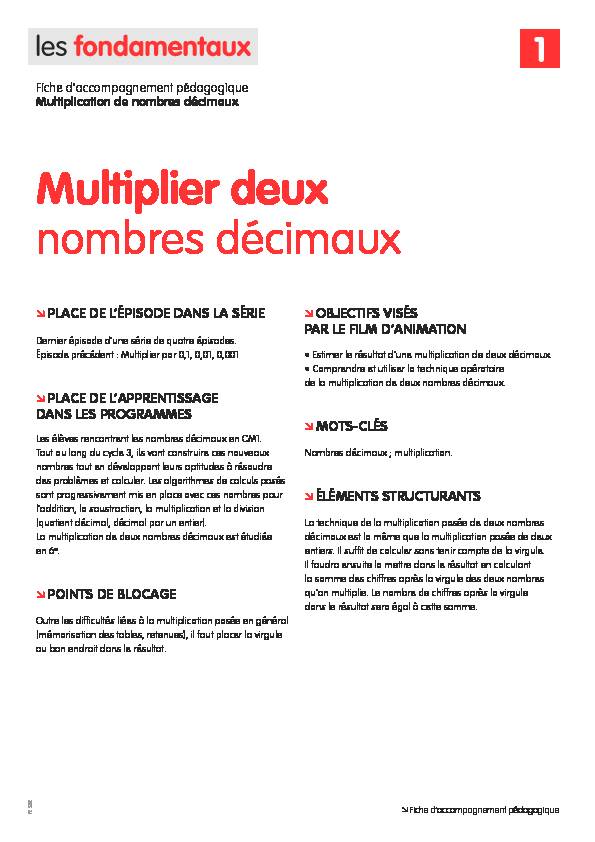 [PDF] Multiplier deux nombres décimaux - Les fondamentaux