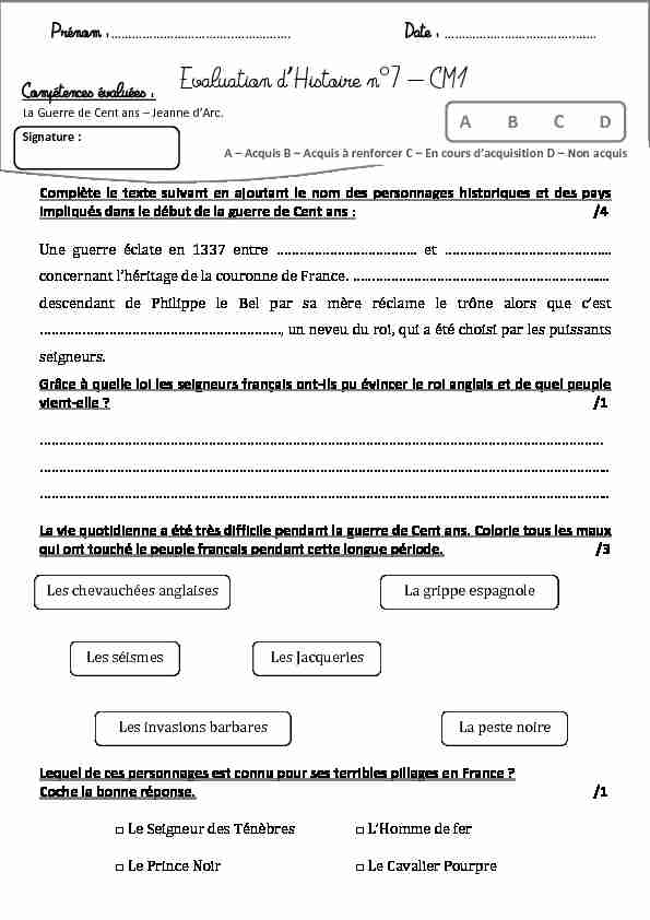 [PDF] Evaluation dHistoire n°7 – CM1