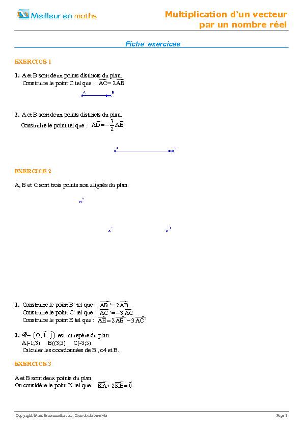 [PDF] Multiplication dun vecteur par un nombre réel - Meilleur En Maths