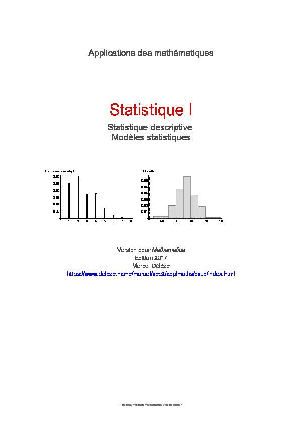 1-Statistique descriptive à une variable discrète