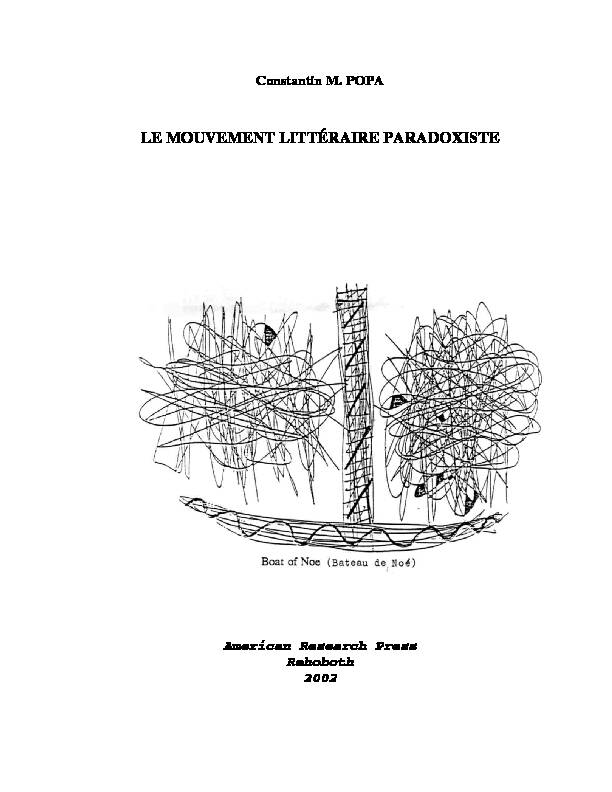 LE MOUVEMENT LITTÉRAIRE PARADOXISTE - archiveorg
