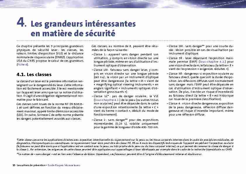 4 Les grandeurs intéressantes en matière de sécurité - CNRS