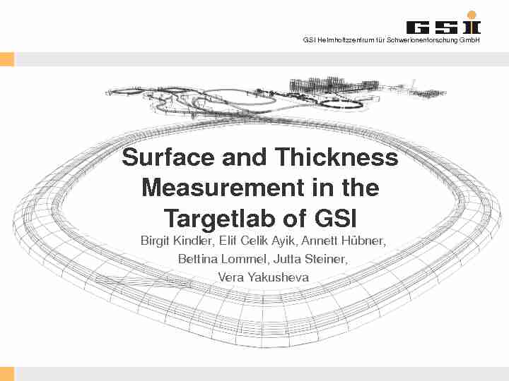 Surface and Thickness Measurement in the Targetlab of GSI