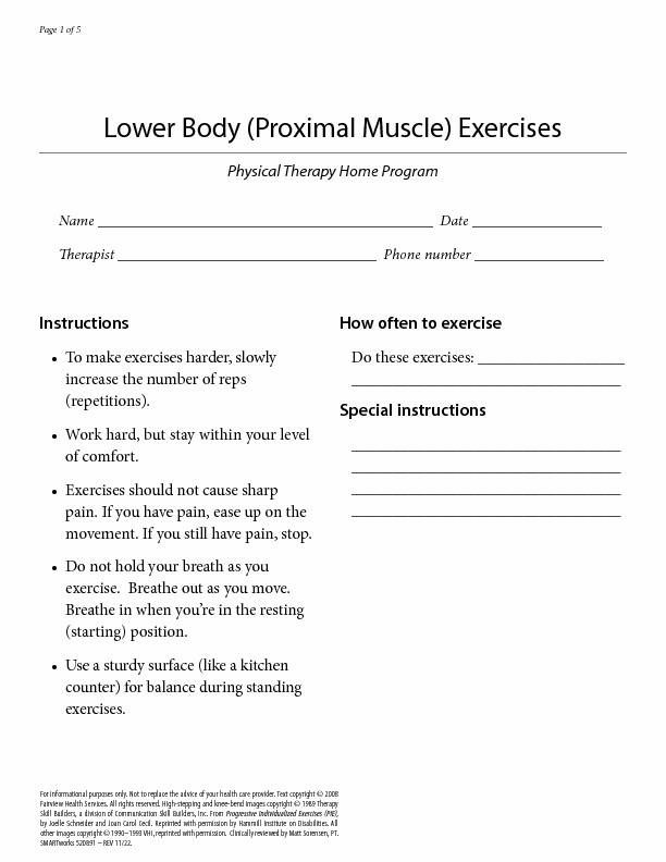 Lower Body (Proximal Muscle) Exercises