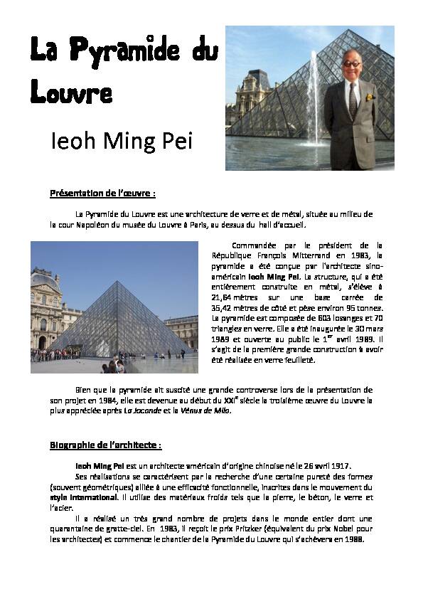 La Pyramide du Louvre - Académie de Poitiers