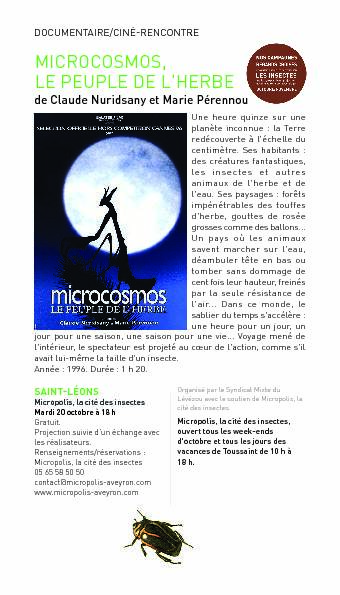 [PDF] MICROCOSMOS LE PEUPLE DE LHERBE - Micropolis