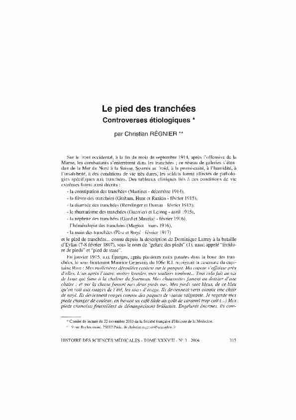 [PDF] Le pied des tranchées - BIU Santé