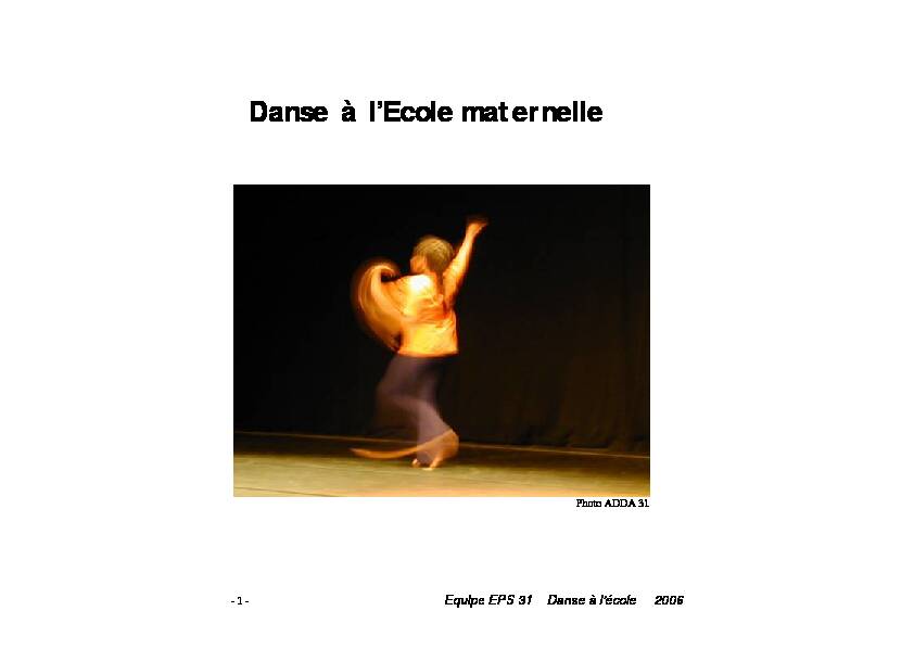 [PDF] Danse à lEcole maternelle