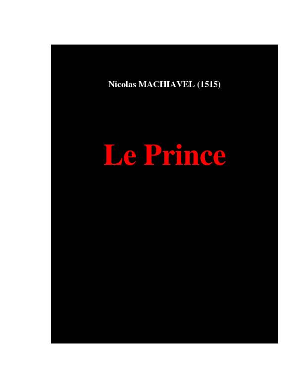 Le prince et autres textes (1515) - Richesse-et-financecom