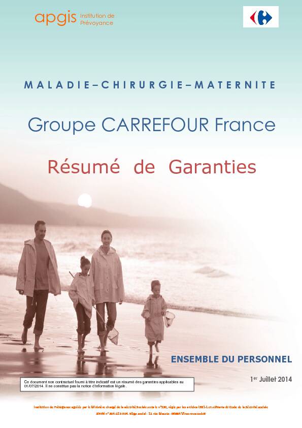 Groupe CARREFOUR France Résumé de Garanties - Overblog
