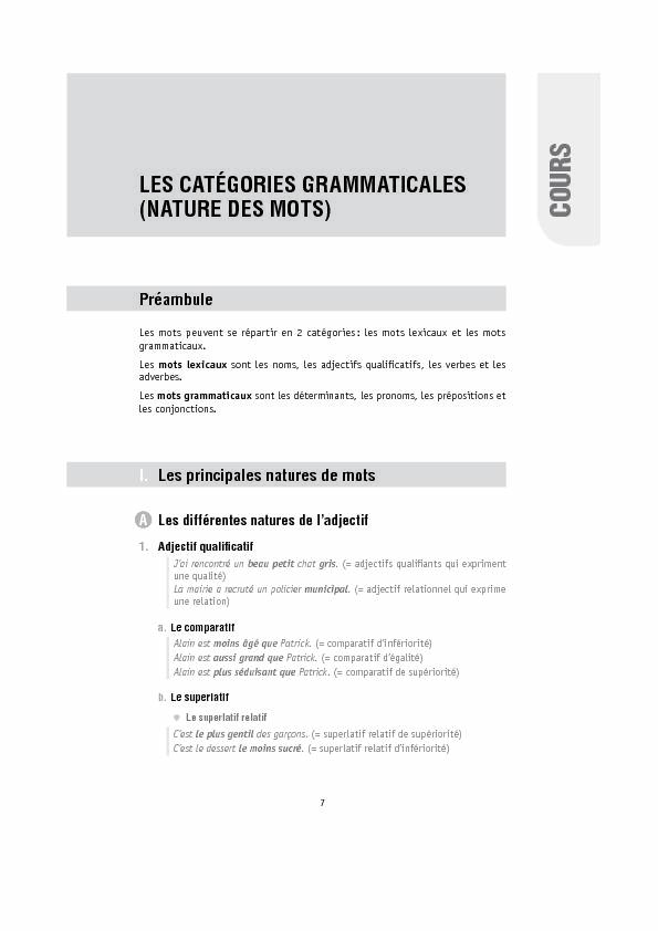 Searches related to qui nature grammaticale PDF