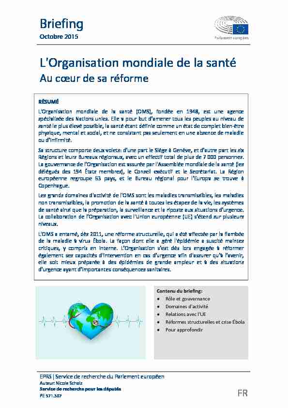 [PDF] LOrganisation mondiale de la santé