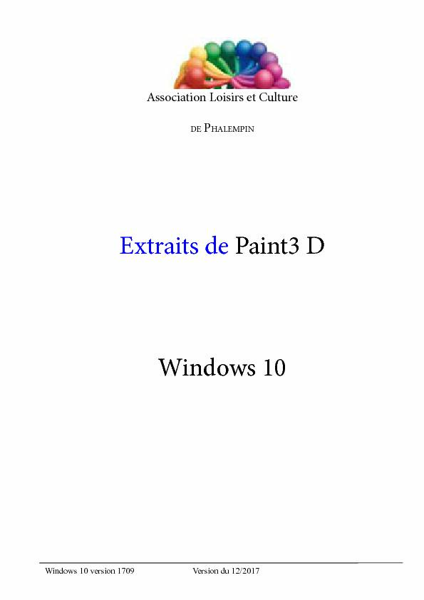 [PDF] Extraits de Paint3 D Windows 10 - ALC