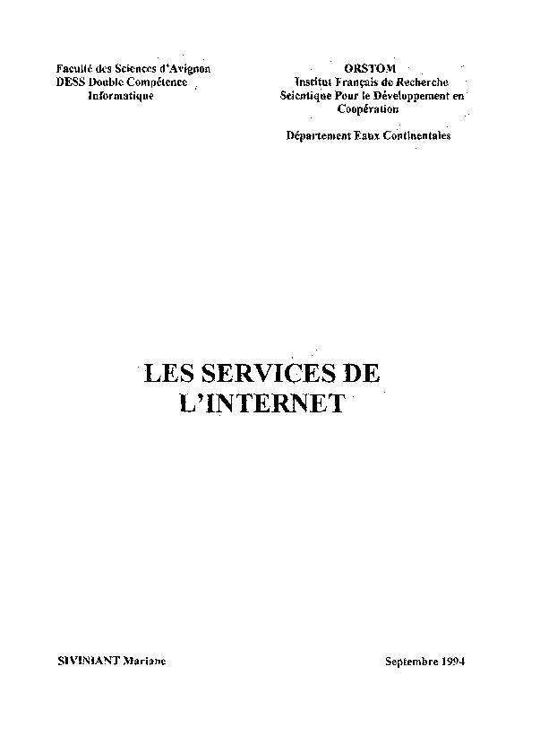 [PDF] Les services de lInternet - Horizon IRD