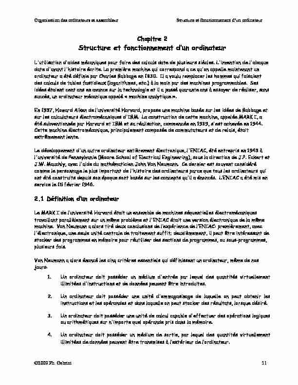 [PDF] Structure et fonctionnement dun ordinateur - Département d