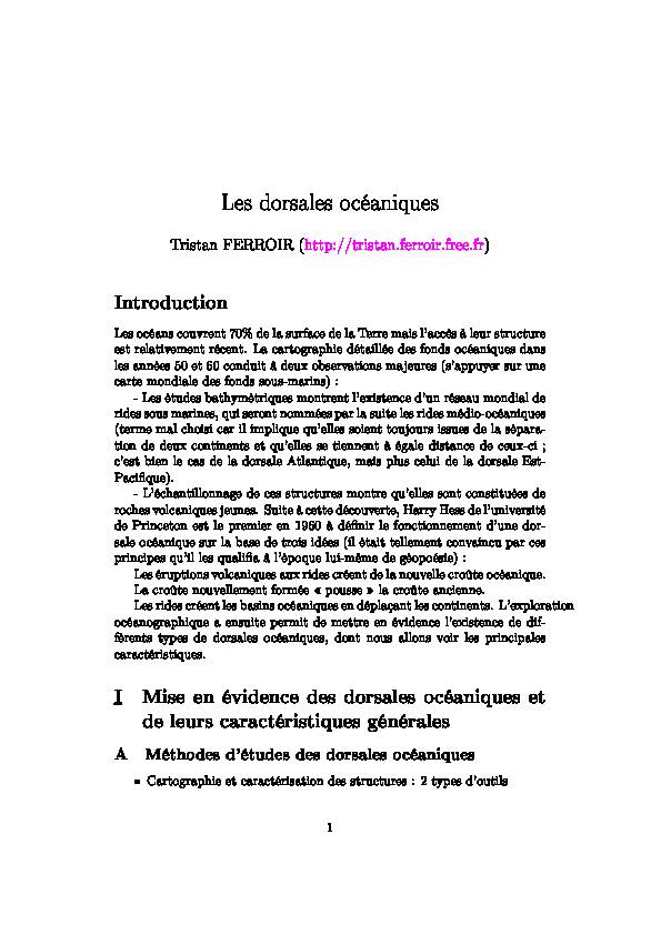 [PDF] Les dorsales océaniques - Tristan FERROIR